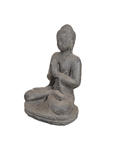 Buddha assis (pierre reconstituée) - H 45 cm