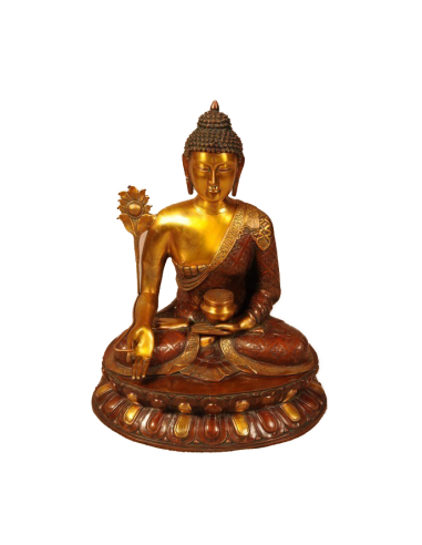 Grand Buddha en bronze - H73x60x39
