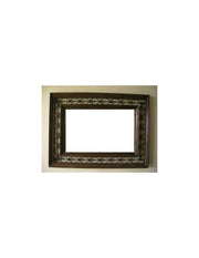 Mirror with wooden frame and wrought iron