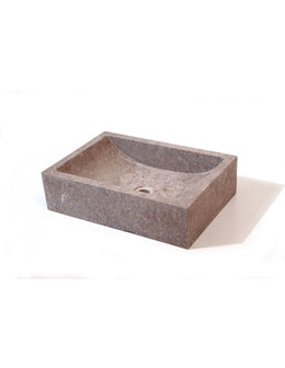 Rectangular washbasin in Indonesian grey marble