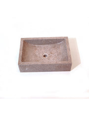Rectangular washbasin in Indonesian grey marble