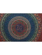 Tagesdecke „Mandala“ – Blau / Orange