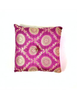 Singing bowl cushion - Pink with patterns
