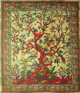 Tree of Life Green Bedspread