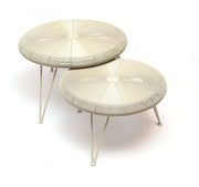 2 nesting metal coffee tables