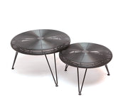 2 nesting metal coffee tables