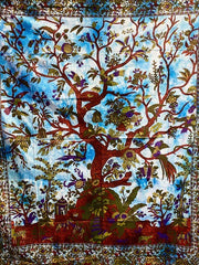Tree of Life Turquoise Bedspread