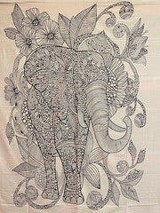 Black and White Elephant Bedspread