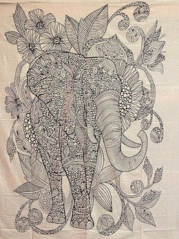 Black and White Elephant Bedspread