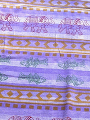 Lilac Ethnic Stripes Bedspread