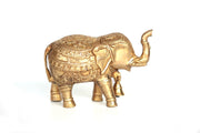 Bronze elephant figurine with bell