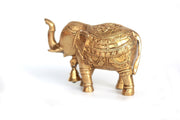 Bronze elephant figurine with bell
