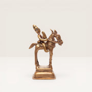 Statuette Protecteur à Cheval avec Enfant en Bronze