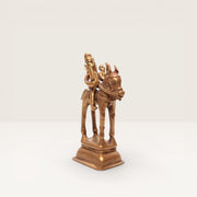 Statuette Protecteur à Cheval avec Enfant en Bronze