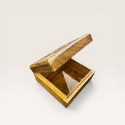 Brown Pink Carved Wooden Box