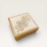 White Rose Carved Wooden Box