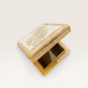 White Rose Carved Wooden Box