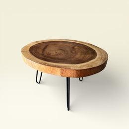 Solid Wood Coffee Table - Natural Trunk 5cm Top