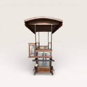 Teak Trolley with Cover - Artisanal Mobile Stand