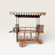 Teak Trolley with Cover - Artisanal Mobile Stand