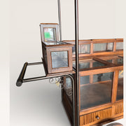 Teak Trolley with Cover - Artisanal Mobile Stand