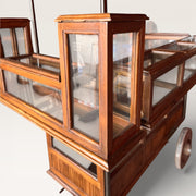 Teak Trolley with Cover - Artisanal Mobile Stand