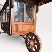 Teak Trolley with Cover - Artisanal Mobile Stand