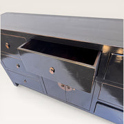 Chinese lacquered elm buffet - 7 drawers and 2 doors