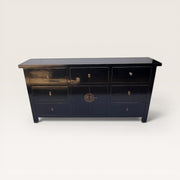 Chinese lacquered elm buffet - 7 drawers and 2 doors