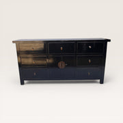 Chinese lacquered elm buffet - 7 drawers and 2 doors