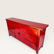 Chinese lacquered elm buffet - 7 drawers and 2 doors