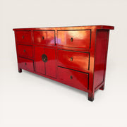 Chinese lacquered elm buffet - 7 drawers and 2 doors