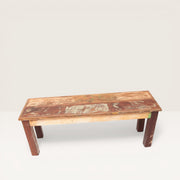 Low bench in recycled wood