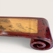 Red lacquered Chinese coffee table - 100% original