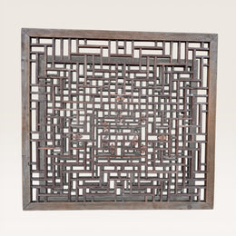 Altes quadratisches chinesisches Paneel aus Ulmenholz - Alt