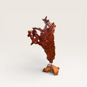 Blatt aus 100% originalem Teakholz geschnitzt