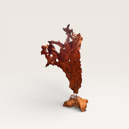 Blatt aus 100% originalem Teakholz geschnitzt