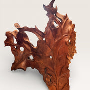 Blatt aus 100% originalem Teakholz geschnitzt