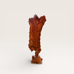 Blatt aus 100% originalem Teakholz geschnitzt