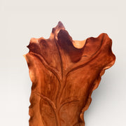 Blatt aus 100% originalem Teakholz geschnitzt
