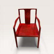 Roter chinesischer Sessel mit Perlmuttintarsien – Zeitgenössisches Design