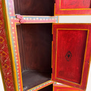 Originaler bemalter Eckschrank aus Holz-3