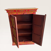 Kleiner tibetischer Schrank, bemaltes Holz – Ashtamangala