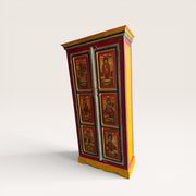 Tibetischer bemalter Holzschrank — Gottheiten & Bodhisattvas