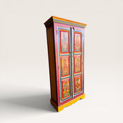 Tibetischer bemalter Holzschrank — Gottheiten & Bodhisattvas
