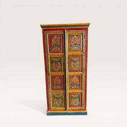 Painted Tibetan wooden cabinet — Floral medallions