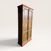 Tibetischer Schrank, bemaltes Holz – florale Medaillons 4