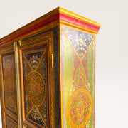 Tibetischer Schrank, bemaltes Holz – florale Medaillons 4