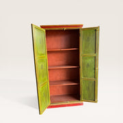 Tibetischer Schrank, bemaltes Holz – florale Medaillons 4