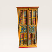 Bemalter tibetischer Holzschrank — Blumenmedaillons 6